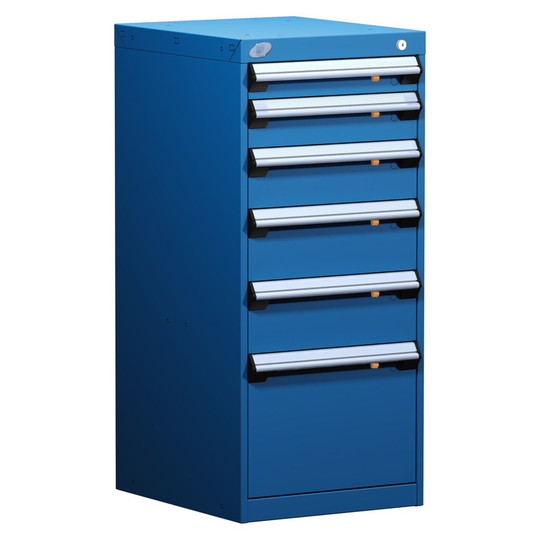 6-Drawer Modular Cabinet, 18"W x 21"D x 40"H - Without Dividers - Drawer heights: 1 3" H, 1 4" H, 1 5" H, 2 6" H, 1 12" H