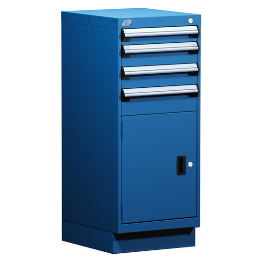 4-Drawer Modular Cabinet, 18"W x 21"D x 44"H - Without Dividers - Drawer heights: 1 3" H, 2 4" H, 1 5" H