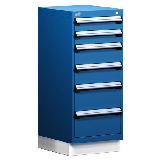 6-Drawer Modular Cabinet, 18"W x 21"D x 44"H - With Dividers - Drawer heights: 2 4" H, 2 6" H, 2 8" H