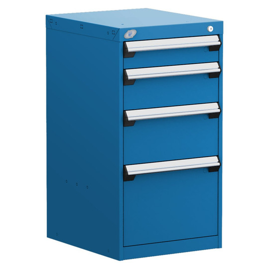 4-Drawer Modular Cabinet, 18"W x 21"D x 34"H - Without Dividers - Drawer heights: 1 4" H, 1 6" H, 1 8" H, 1 12" H