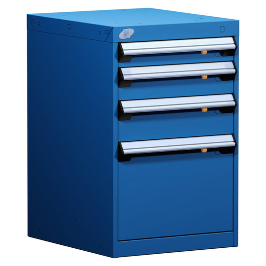 4-Drawer Modular Cabinet, 18"W x 21"D x 28"H - With Dividers - Drawer heights: 1 3" H, 1 4" H, 1 5" H, 1 12" H