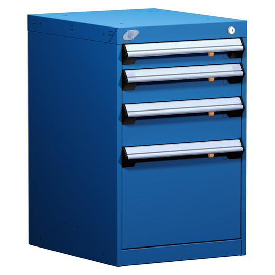 4-Drawer Modular Cabinet, 18"W x 21"D x 28"H - Without Dividers - Drawer heights: 1 3" H, 1 4" H, 1 5" H, 1 12" H