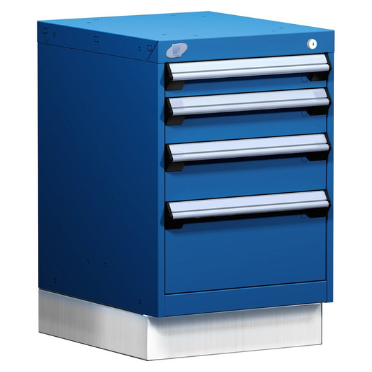 4-Drawer Modular Cabinet, 18"W x 21"D x 28"H - Without Dividers - Drawer heights: 1 3" H, 1 4" H, 1 5" H, 1 8" H