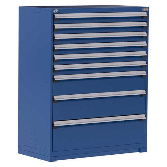 9-Drawer Heavy-Duty Modular Cabinet, 48"W x 24"D x 60"H - Without Dividers - Drawer heights: 6 4"H, 1 8"H, 1 10"H, 1 12"H