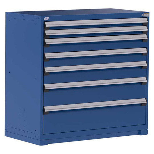 7-Drawer Heavy-Duty Modular Cabinet, 48"W x 27"D x 46"H - With Dividers - Drawer heights: 2 3"H, 2 5"H, 1 6"H, 1 8"H, 1 10"H