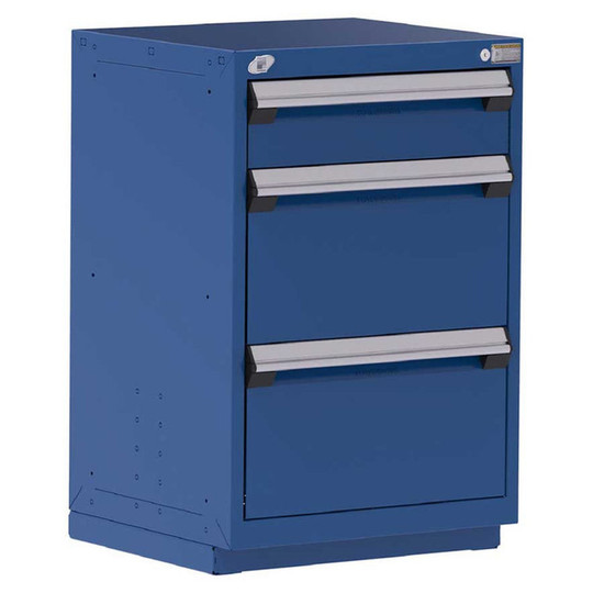 3-Drawer Heavy-Duty Modular Cabinet, 24"W x 21"D x 36"H - Without Dividers - Drawer heights: 1 6"H, 2 12"H