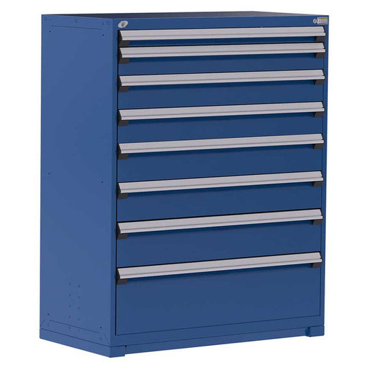 8-Drawer Heavy-Duty Modular Cabinet, 48"W x 24"D x 60"H - Without Dividers - Drawer heights: 1 3"H, 1 5"H, 2 6"H, 2 7"H, 1 8"H, 1 12"H