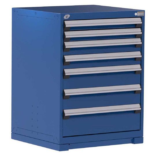 7-Drawer Heavy-Duty Modular Cabinet, 30"W x 21"D x 40"H - With Dividers - Drawer heights: 2 3"H, 2 4"H, 2 6"H, 1 8"H