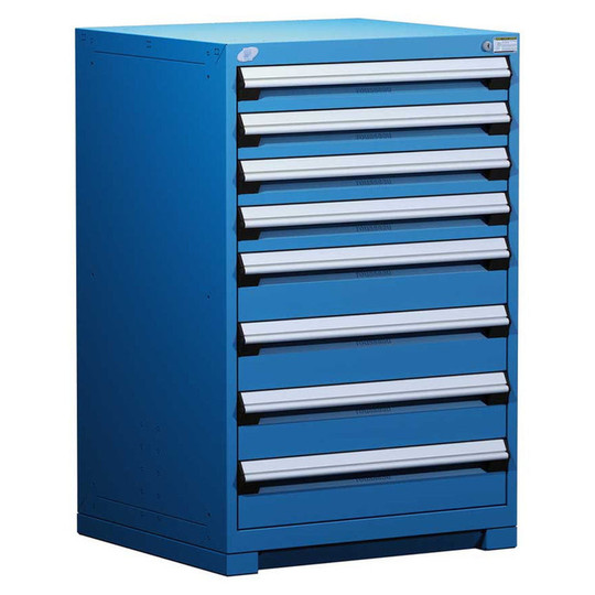 8-Drawer Heavy-Duty Modular Cabinet, 30"W x 21"D x 46"H - With Dividers - Drawer heights: 4 4"H, 4 6"H