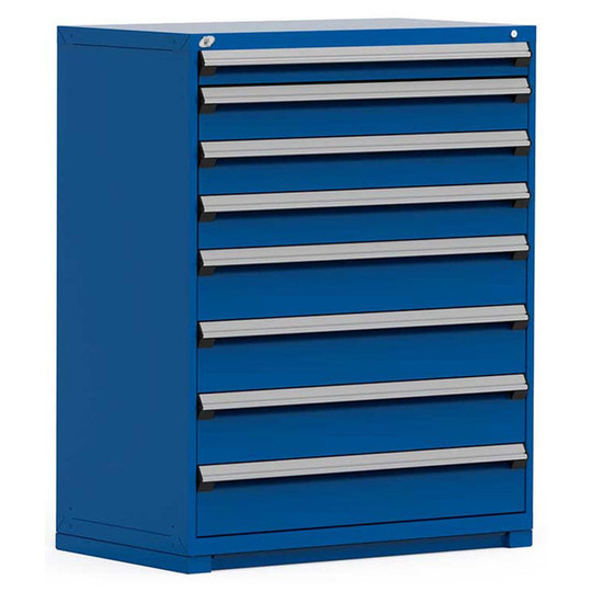 8-Drawer Heavy-Duty Modular Cabinet, 48"W x 24"D x 60"H - With Dividers - Drawer heights: 1 4"H, 3 6"H, 4 8"H