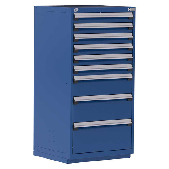 9-Drawer Heavy-Duty Modular Cabinet, 30"W x 27"D x 60"H - Without Dividers - Drawer heights: 6 4"H, 1 8"H, 1 10"H, 1 12"H