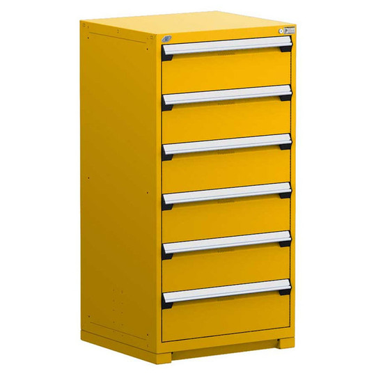6-Drawer Heavy-Duty Modular Cabinet, 30"W x 27"D x 60"H - With Dividers - Drawer heights: 6 9"H