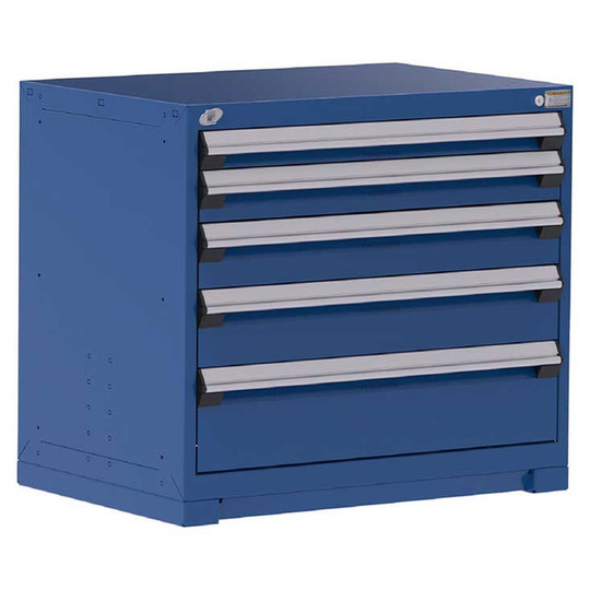 5-Drawer Heavy-Duty Modular Cabinet, 36"W x 24"D x 32"H - With Dividers - Drawer heights: 1 3"H, 1 4"H, 1 5"H, 1 6"H, 1 8"H
