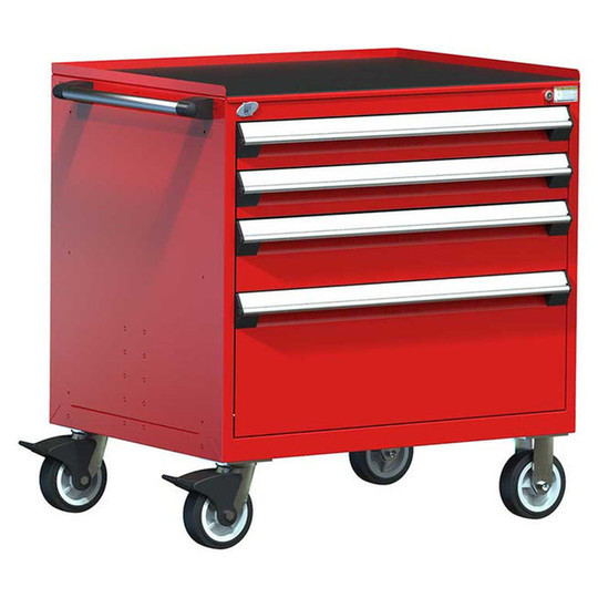 4-Drawer Heavy-Duty Mobile Cabinet, 36"W x 24"D x 38.5"H - Without Dividers
