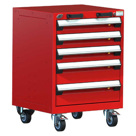 5-Drawer Heavy-Duty Mobile Cabinet, 24"W x 21"D x 33.13"H - Without Dividers