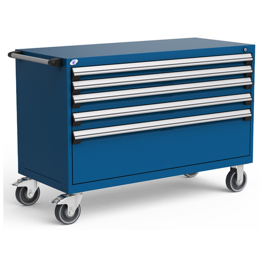 5-Drawer Heavy-Duty Mobile Cabinet, 36"W x 24"D x 38.5"H - With Dividers