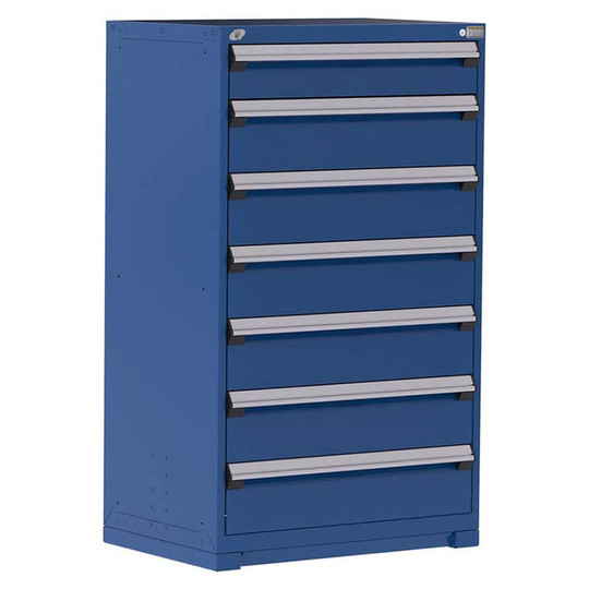 7-Drawer Heavy-Duty Modular Cabinet, 36"W x 24"D x 60"H - With Dividers - Drawer heights: 1 6"H, 6 8"H