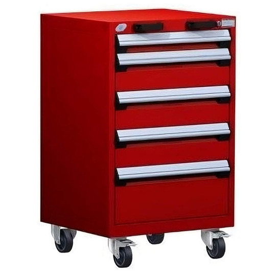 5-Drawer Heavy-Duty Mobile Cabinet, 24"W x 21"D x 39.13"H - Without Dividers