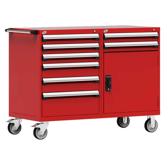 8-Drawer Mobile Cabinet, 48"W x 27"D x 45.5"H - Without Dividers