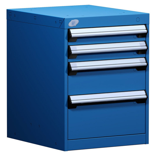 4-Drawer Modular Cabinet, 18"W x 21"D x 24"H - With Dividers - Drawer heights: 2 3" H, 1 6" H, 1 8" H