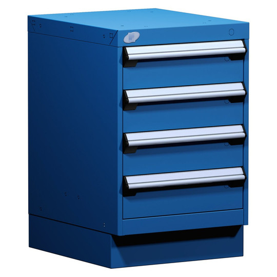 4-Drawer Modular Cabinet, 18"W x 21"D x 28"H - With Dividers - Drawer heights: 4 5" H