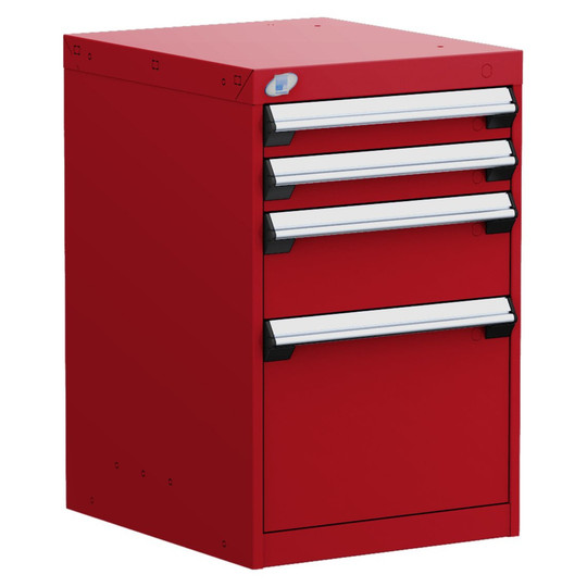 4-Drawer Modular Cabinet, 18"W x 21"D x 28"H - With Dividers - Drawer heights: 2 3" H, 1 6" H, 1 12" H
