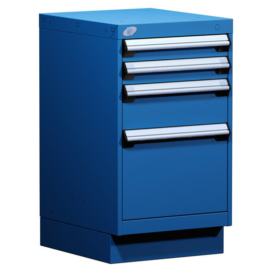 4-Drawer Modular Cabinet, 18"W x 21"D x 32"H - With Dividers - Drawer heights: 2 3" H, 1 6" H, 1 12" H