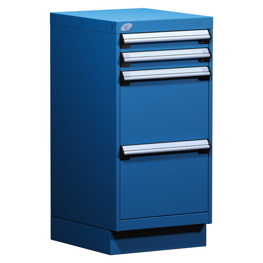 4-Drawer Modular Cabinet, 18"W x 21"D x 38"H - With Dividers - Drawer heights: 2 3" H, 2 12" H