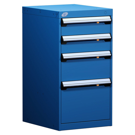 4-Drawer Modular Cabinet, 18"W x 21"D x 34"H - Without Dividers - Drawer heights: 2 5" H, 1 8" H, 1 12" H; Compartments: Compartments Sold Separately