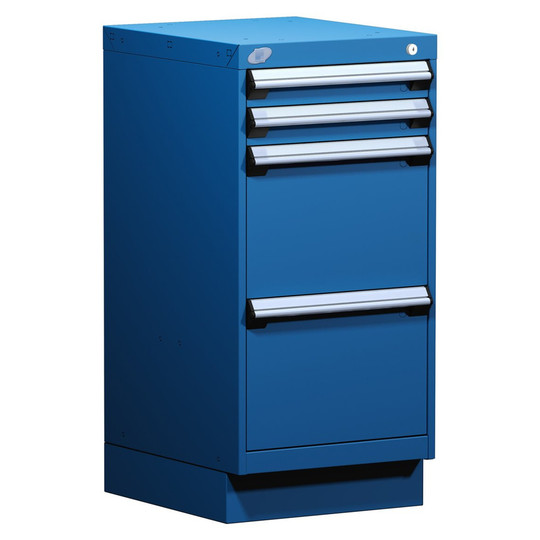 4-Drawer Modular Cabinet, 18"W x 21"D x 38"H - Without Dividers - Drawer heights: 2 3" H, 2 12" H; Compartments: Compartments Sold Separately