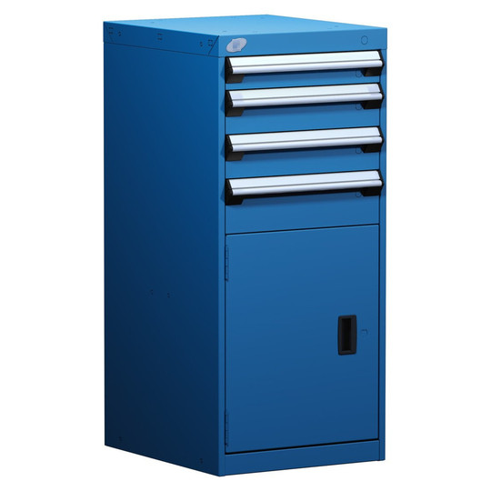 4-Drawer Modular Cabinet, 18"W x 21"D x 40"H - With Dividers - Compartments: 3"H-9 / 4"H-9 / 5"H-9