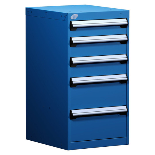 5-Drawer Modular Cabinet, 18"W x 21"D x 34"H - Without Dividers - Drawer heights: 1 4" H, 2 5" H, 2 8" H; Compartments: Compartments Sold Separately
