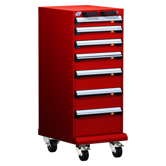 7-Drawer Mobile Cabinet, 18"W x 27"D x 45.13"H - With Dividers