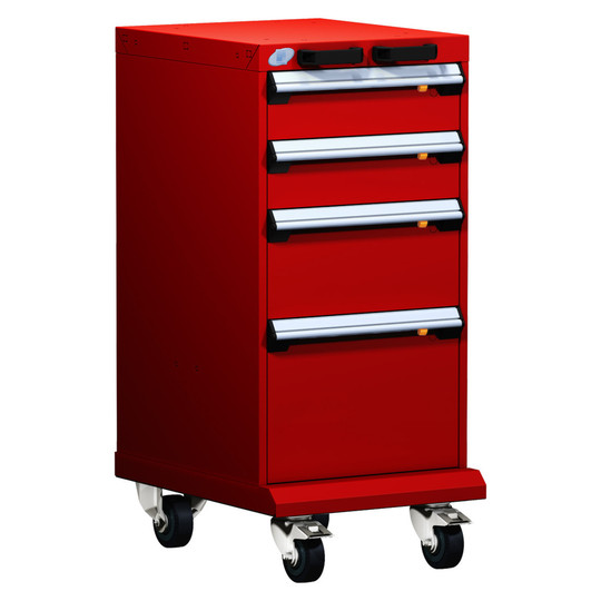 4-Drawer Mobile Cabinet, 18"W x 21"D x 39.13"H - With Dividers