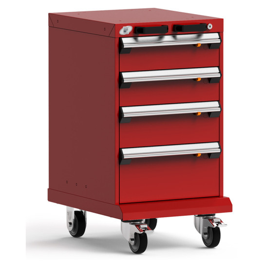 4-Drawer Mobile Cabinet, 18"W x 21"D x 33.13"H - Without Dividers - Compartments: Compartments Sold Seperately