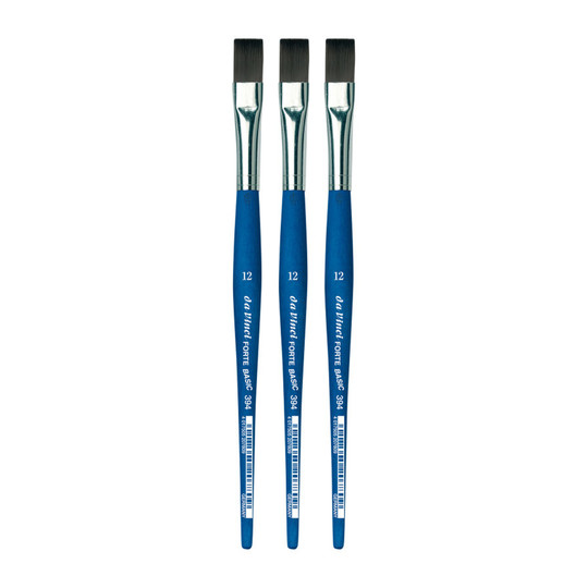 Size 12 Flat Synthetic Student Brush, Pack of 3