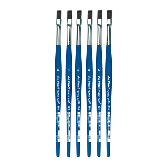 Student Flat Synthetic Craft Brush, Size 6, Pack of 6