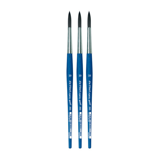Student Round Synthetic Acrylic Brush, Size 10, 3-Pack