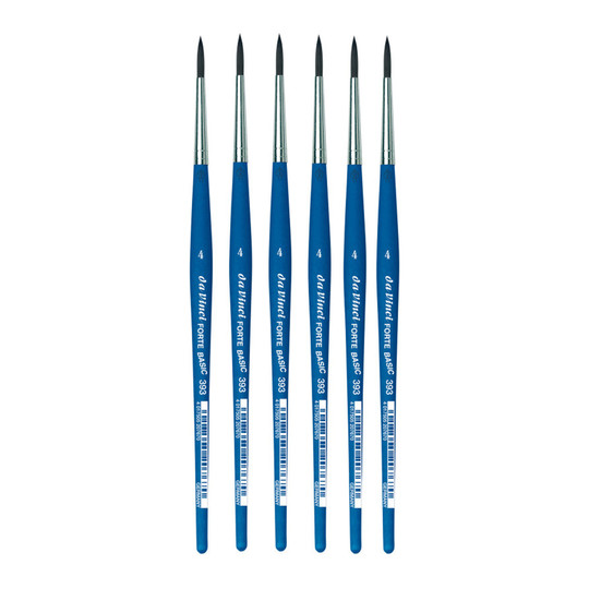 Round Synthetic Acrylic Craft Brushes, Size 4, 6-Pack
