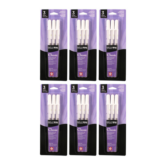 White Fine-Point Gel Ink Pens, 18 Count