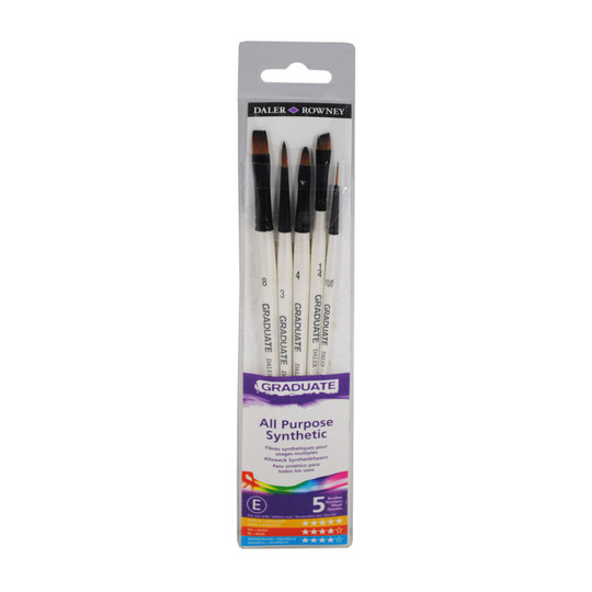 Graduate Synthetic All-Purpose Selection Brush Set, 5 Pieces
