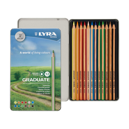 Graduate Assorted Colored Pencil Set with Metal Tin, 12 Pieces