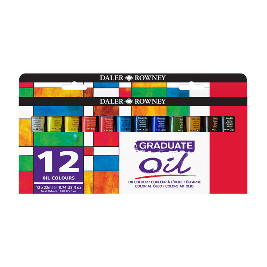 Assorted Oil Paint Set, 22 mL, 12 Pieces