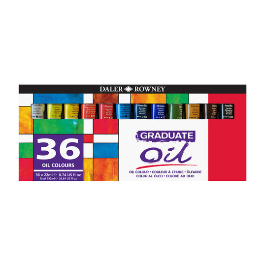Graduate Assorted Oil Paint Set, 36 Tubes, 22 mL