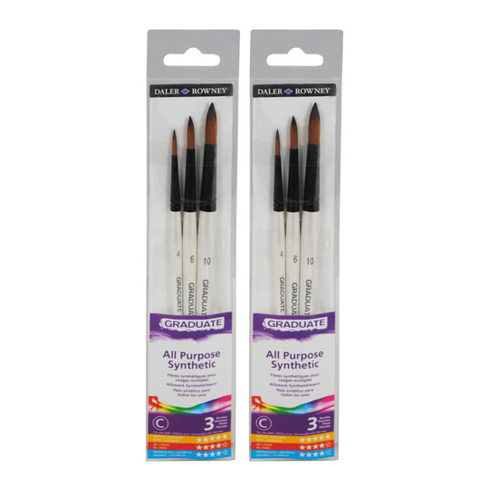 Graduate Synthetic Round Brush Set, 6 Brushes
