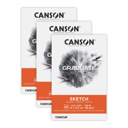 Foldover Sketch Pad, 5.5 x 8.5 in., 10 Sheets, 3-Pack