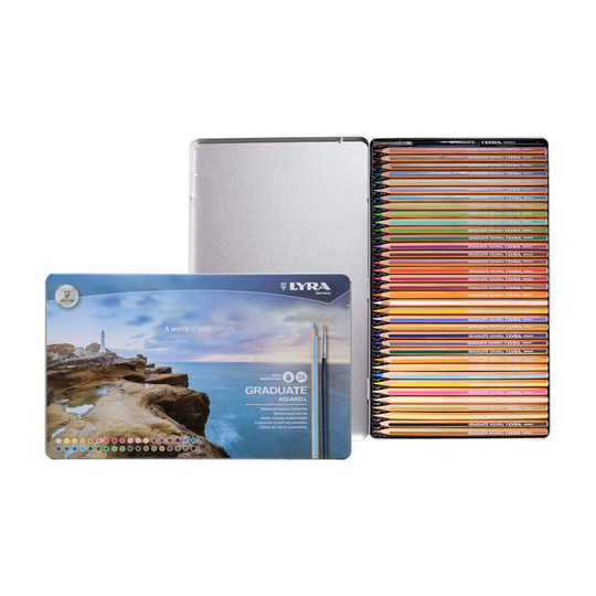 Watercolor Pencil Set in Metal Tin, Assorted Colors, 36 Pieces