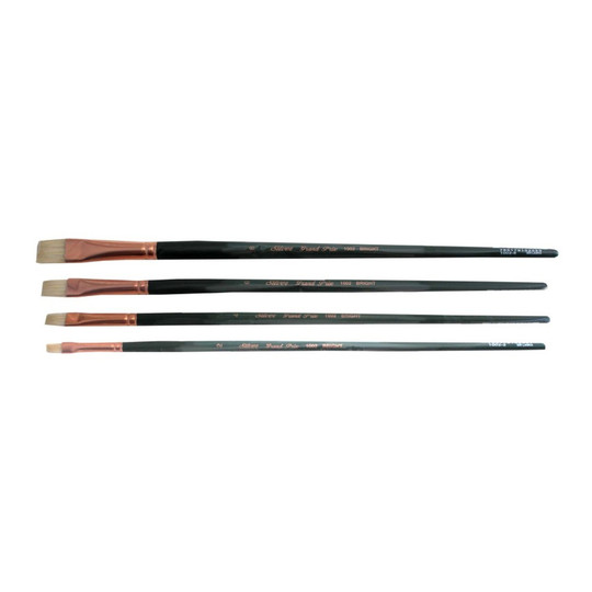 Bright Natural Hog Bristle Artist Brush Set, 4 Brushes