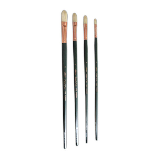 Natural Hog Bristle Filbert Brush Set, 4-Pack
