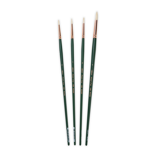 Grand Prix Small Round Hog Bristle Brush Set, 4-Pack